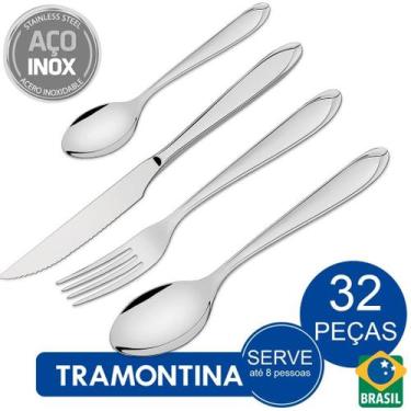 Imagem de Faqueiro Tramontina Laguna em Aço Inox com Facas para Churrasco Alto B
