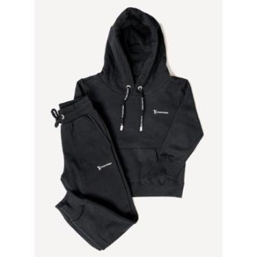 Imagem de Conjunto Moletom Infantil Blusão e Calça Preta-Masculino