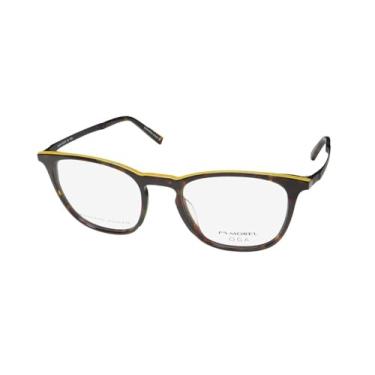 Imagem de MOREL Oga 10140o Feito à Mão na França Materiais de Acetato Premium Armação para Óculos/Óculos Linha Ótica de Luxo Europeia, marrom/amarelo/preto, 52-20-145