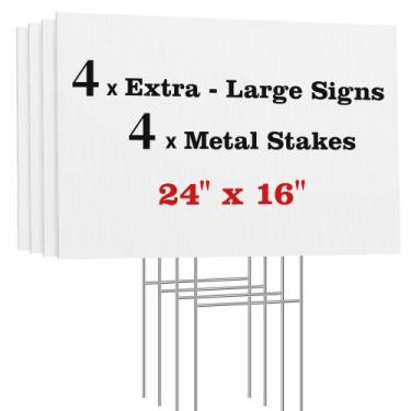Imagem de Blank Yard Signs ComboJoy 61x41 cm, papelão ondulado, pacote com 4