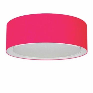 Imagem de Plafon Cilíndrico Duplo Vivare Md-3038 Cúpula Em Tecido 80x30cm - Bivolt Rosa-pink 127/220v