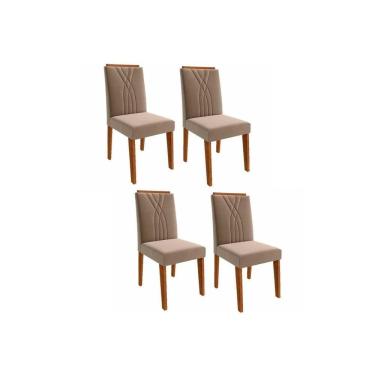 Imagem de Kit 4 Cadeiras Sala Jantar Nicole  4 Un Savana/Suede Joli - Cimol