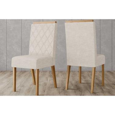 Imagem de Cadeira Sala De Jantar Nina Kit 2 Un Nature-veludo Light Linho - Henn