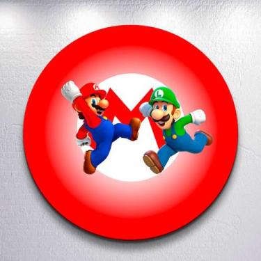 Imagem de Capa Painel Redondo Festa Game Mario Jogo Estampa Infantil Mini e Gran