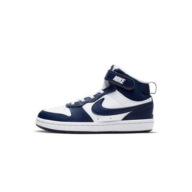 Imagem de Nike Tênis unissex infantil Court Borough Mid 2, Branco/azul com sinal vazio azul, 11 Little Kid