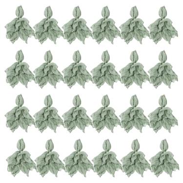 Imagem de Guardanapos de pano de gaze balinesa de poliéster boho chique - design macio e enrugado, perfeito para jantares elegantes, festas e decoração de casa, 40 x 40 cm, conjunto de 24