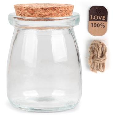 Imagem de KBFUSHI Garrafas de vidro com cortiça, garrafas de vidro decorativas com tampas de cortiça para artesanato DIY, pote de feitiço, frascos de vidro pequenos.