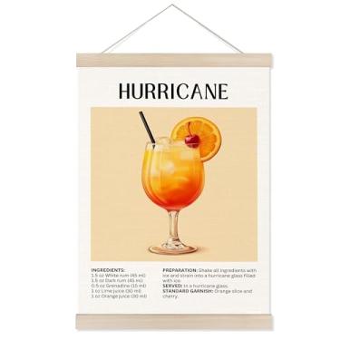 Imagem de Welshower Moldura para pôster Hurricane Bar, presentes para amantes de coquetéis, arte de parede de coquetel furacão, decoração para bar, pub, lounge, cozinha, casa, quarto, apartamento, 30 x 40 cm