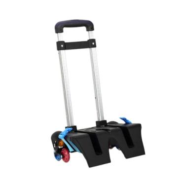 Imagem de Milageto Mochila Carrinho de carrinho de carrinho de carrinho de mão -de -obra haste telescópica liga de rodas dobráveis ​​liga de alumínio para compras, Azul