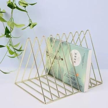 Imagem de Elegante organizador de pasta de arquivos – elegante prateleira de livros e porta-revistas, classificador de arquivos com 9 compartimentos para escritório e organização doméstica, design moderno em