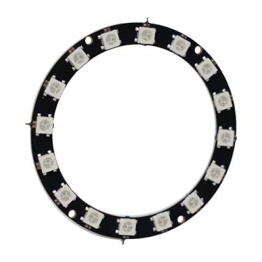 Imagem de Anel LED endereçável, anel LED RGB endereçável individual de 5V para Arduino W 812 com placa de desenvolvimento de luz colorida de driver integrado_16LED