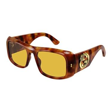 Imagem de Gucci GG1251S Havana/Amarelo 56/20/140 Óculos de sol masculinos
