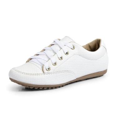 Imagem de Sapatênis Tênis Mocassim Feminino Perfurado Izabela Araújo - 200 - Branco Tamanho:40;Gênero:Feminino;Cor:Branco