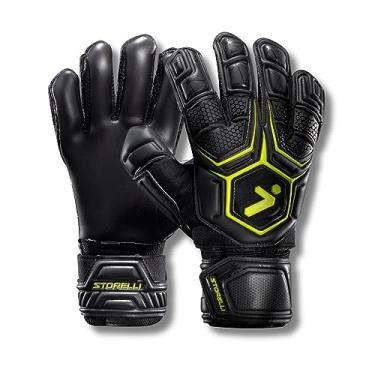 Imagem de Storelli Luvas de goleiro Gladiator Pro 3.0 | Luvas de goleiro de futebol profissionais com espinhas de dedo | Proteção superior para dedos e mãos | Preto e Amarelo | Tamanho 10 (G3SPRO10)