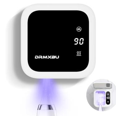 Imagem de Estojo e suportes de desinfetante para escova de dentes, suporte de escova de dentes montado na parede DRMXBU com tela de LED, estojo de limpeza de escova de dentes recarregável de viagem com secagem