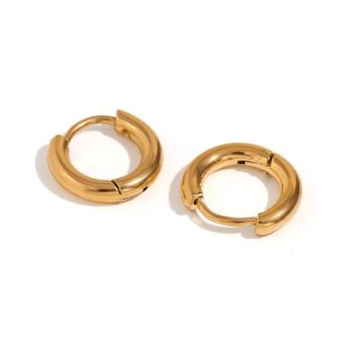 Imagem de Conjunto de brincos de argola de ouro para mulheres, argolas prateadas de ouro 14 quilates, nó simples, brincos de argola pequenos, modernos, grossos, delicados, joias de presente para mulheres, Zinco