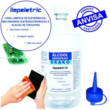 Imagem de Álcool Isopropílico 99,80 1l Limpeletric Drako alcool isopropilico 99,