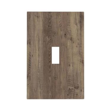 Imagem de Nadoabtm Placa decorativa para interruptor de luz rústica textura de grão de madeira marrom 1 gangue placa de parede com interruptor único para decoração de quarto e casa