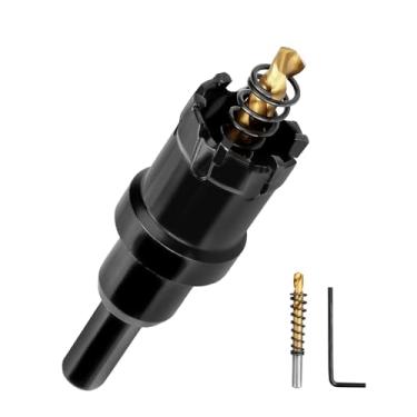 Imagem de Serra de furo de carboneto de 12 mm, serra de furo de aço metálico, broca de aço inoxidável, cortador de furo para aço inoxidável, chapa grossa e ferro, preto (12 mm)
