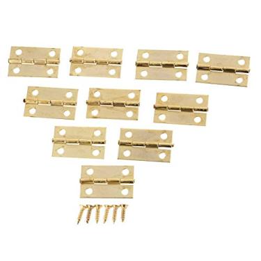 Imagem de 50 pcs 24 * 16mm mobiliário gaveta de gaveta porta bunda de madeira jóias caixa decorativa dobradiças para hardware de móveis ouro bronze ouro YYDFPIIA (Color : Gold)
