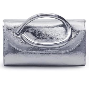 Imagem de CARIEDO Bolsa tiracolo feminina com alça de metal para festa de casamento, Hj01-prata