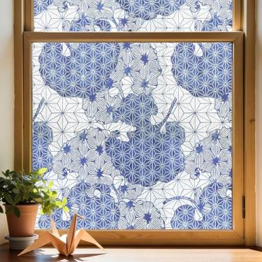 Imagem de ADD.HERES Película de privacidade para janela, fixação estática decorativa de vidro fosco, cobertura de vinil removível com bloqueio solar, película para janela para casa, cozinha, sala de estar