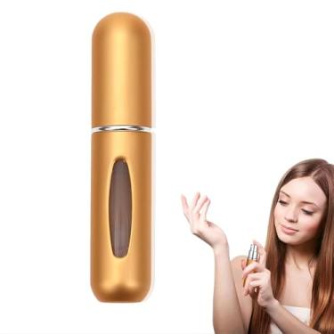 Imagem de 1 mini atomizador de perfume dourado brilhante: sprays recarregáveis de 5 ml para viagens