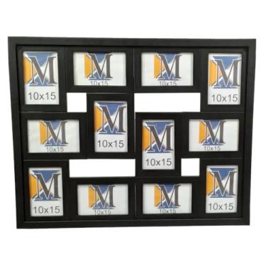 Imagem de Painel/Mural para 12 fotos 10x15 com acetato (Preto)
