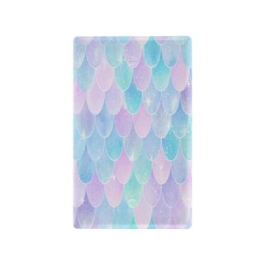 Imagem de Blueangle Placa de parede decoradora de capa em branco, tamanho padrão 1 gangue linda capa de interruptor de escamas de sereia para quarto de escritório em casa 4,53 x 2,76 polegadas (231)