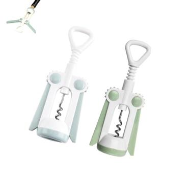 Imagem de PLAYTHROUGH Pacote com 2 saca-rolhas de asa, abridor de vinho com aderência ergonômica, abridor de garrafas para casa, bar (verde, verde claro)