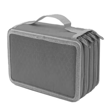 Imagem de Estojo Box Grande Escolar Com 72 Compartimentos Com Alça (20 X 12,5 X 8 Cms) (CINZA)