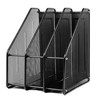 Imagem de LMJYU Organizador de arquivos de metal de malha de ferro multicamadas, caixa de arquivos, caixa de armazenamento, prateleira de arquivos, rack de armazenamento, rack de dados de mesa