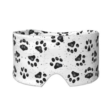 Imagem de Máscara protetora para olhos e orelhas com estampa de pata de cachorro, respirável, ajustável, blecaute, confortável