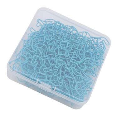 Imagem de KUIDAMOS Clipes de Papel de Metal Em Forma de Cavalo, Suporte Forte para Organização de Documentos para Material de Escritório, 100 Peças Com Caixa de Armazenamento (Azul celeste)