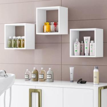 Imagem de Kit 03 Nichos Infantil Organizador Branco Brilho 30cm A01 - D'Rossi