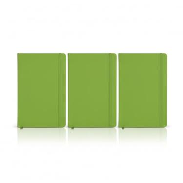 Imagem de Caderno de anotações com elástico no tamanho A5, suporte para caneta, capa dura em material sintético, miolo 80 folhas pautadas na cor bege. Caderno A5 Capa em PU (21x14,5) (3, Verde)