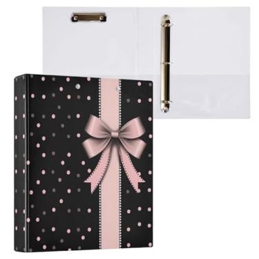 Imagem de STAYTOP Lindo organizador de fichário de gravata borboleta, fichário de 3 anéis com prancheta (carta A4), fichário fofo para material de escritório escolar