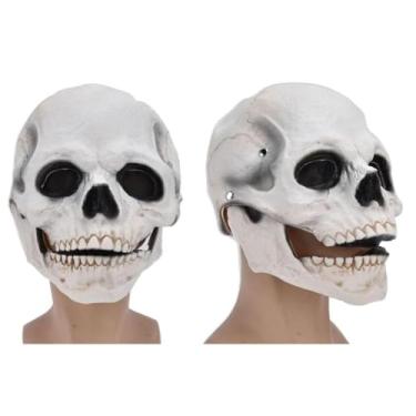 Imagem de Máscara Halloween Crânio de Caveira Realista em Látex Com Maxilar Móvel