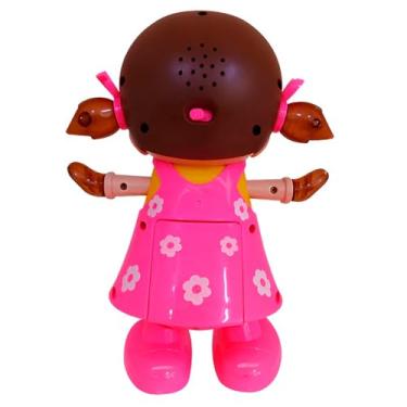 Imagem de Boneca Interativa Dançante com Vestido Rosa, Luzes LED e Som, Plástico, 20cm de Altura, Funciona com 3 Pilhas AA, Movimentos de Dança e Efeitos Luminosos
