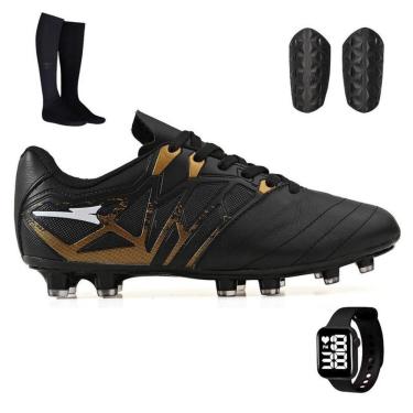 Imagem de Kit com Chuteira Trava + Meião + Caneleira Adulta e Relógio-Masculino