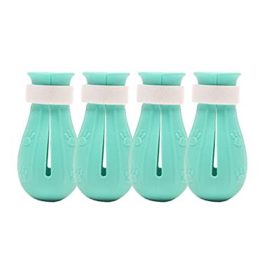 Imagem de Botas de Sapatos para Gatos Anti-Risco com Caixa Armazenamento Protetor Pata Pet Banho em Casa Barbear Tosar Verificação