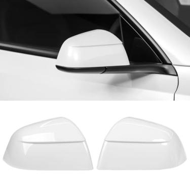 Imagem de Jaronx Compatível com Tesla Model Y Juniper Mirror Cover Replacement 2025 2026, lado esquerdo do motorista, lado do passageiro, clip-on tampa de capa de espelho retrovisor para acessórios Tesla Model