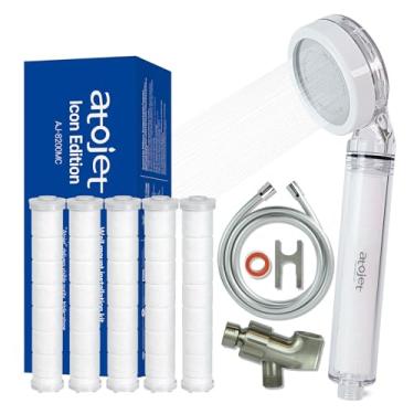 Imagem de Atojet Filtro de chuveiro nascido da herança da beleza da Coreia – Filtros de carbono puro para pele mais macia e cabelos macios | Mangueira ecológica 2 m (200.7 cm) l Conjunto de filtragem avançada