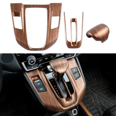 Imagem de Naisec Para Honda Gas CRV 2017 2018 2019 2020 2021 2022 acessórios de carro adesivo interior console central painel de mudança de marchas decoração caixa botão tampa de acabamento (madeira pêssego)