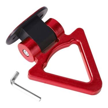 Imagem de Kit de gancho de reboque vermelho em forma de V universal decoração de carro adesivo de decoração de carro para-choque compatível com qualquer caminhão SUV (não funcional, apenas para fins decorativos