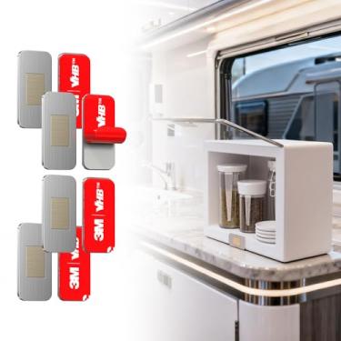 Imagem de PHIXBEAR Trava magnética para porta de armário sem furadeira com adesivo feito de 3M – Aço inoxidável, trava de segurança para crianças com fixação forte para armários de cozinha, banheiro, trailer