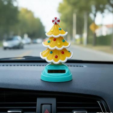 Imagem de Boneco dançarino de carro solar de Natal com cabeça balançando ornamento, ornamentos engraçados de dança solar C-hristmas para carro, decoração de boneca dança sola r para mesa, painel Ca-r, exibição