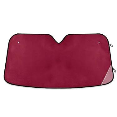 Imagem de Sombra de para-brisa de carro de sol vermelho bordô, persiana de janela de carro, proteção UV persiana dobrável para janela de carro, acessórios de verão para carro