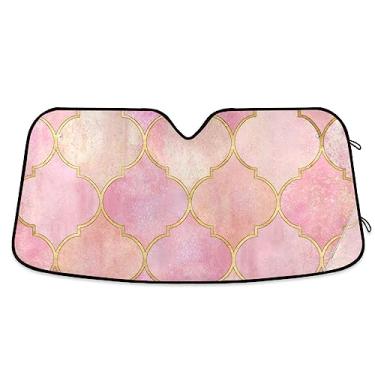 Imagem de Para-brisa de carro marroquino decorativo vintage, protetores solares de carro para janela frontal, persiana de janela para carro, caminhão, SUV