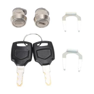 Imagem de Alomejor Fechaduras para Caixa de Ferramentas Com Chaves, Cilindro de Trava para Caixa Superior de Motocicleta, Liga de Alumínio, 2 Chaves, Conjunto de 2 Cilindros para Substituição de